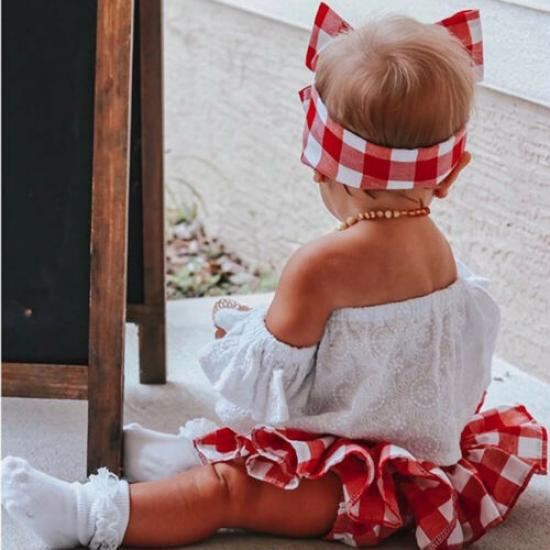 Костюмчик для девочек до 2 лет: повязка, топ и шортики