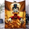 Плюшевое теплое одеяло Скрудж Макдак Золотые Монеты Ретро Мягкий плед для подростков-коллекционеров Гостиной Декор на тему богатства Подарок Ежедневное использование