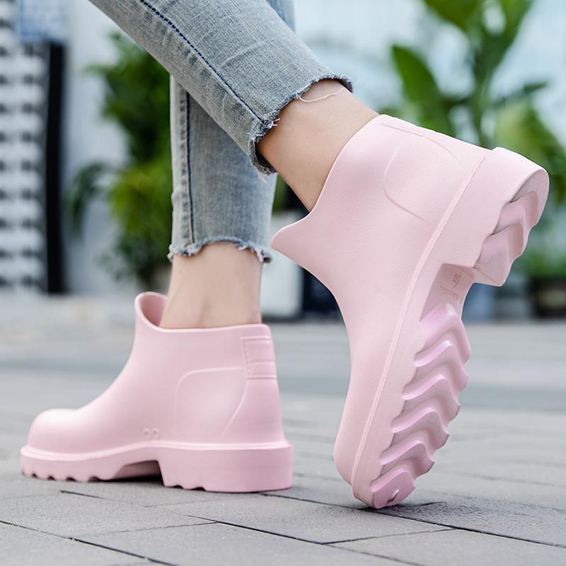 Женские модные индивидуальные ПВХ водонепроницаемые короткие резиновые сапоги для осени и лета