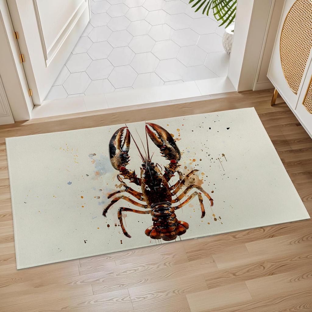 Mountain Bloom Bath Mat Non Slip Wildflower Meadow Bathroom Rug Nature Landscape Floor Mat for Home Decor 17x29.5 Inch