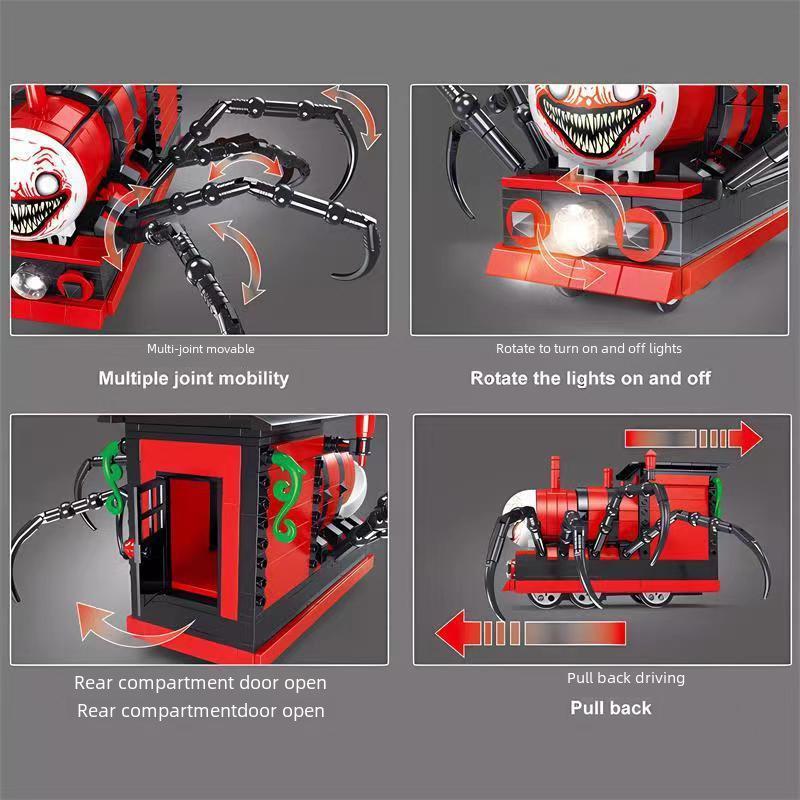 Charles Train Horror Spider Building Blocks: Challenging Assembly Model for Boys