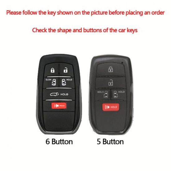 Leather Car Smart Key Fob Case Cover Bag For Toyota Sienna -