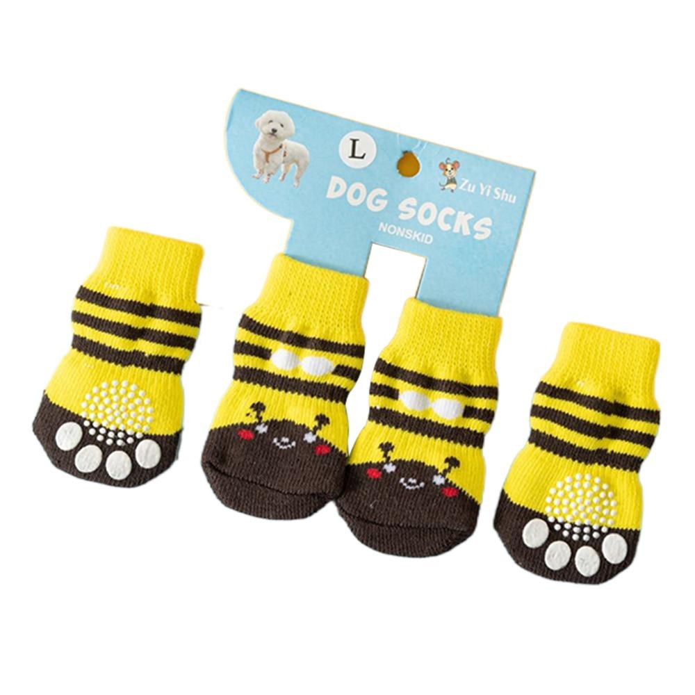 4 шт. Нескользящие ботинки для собак, пылезащитные носки для питомцев, портативные чехлы для защиты лап собак для щенков