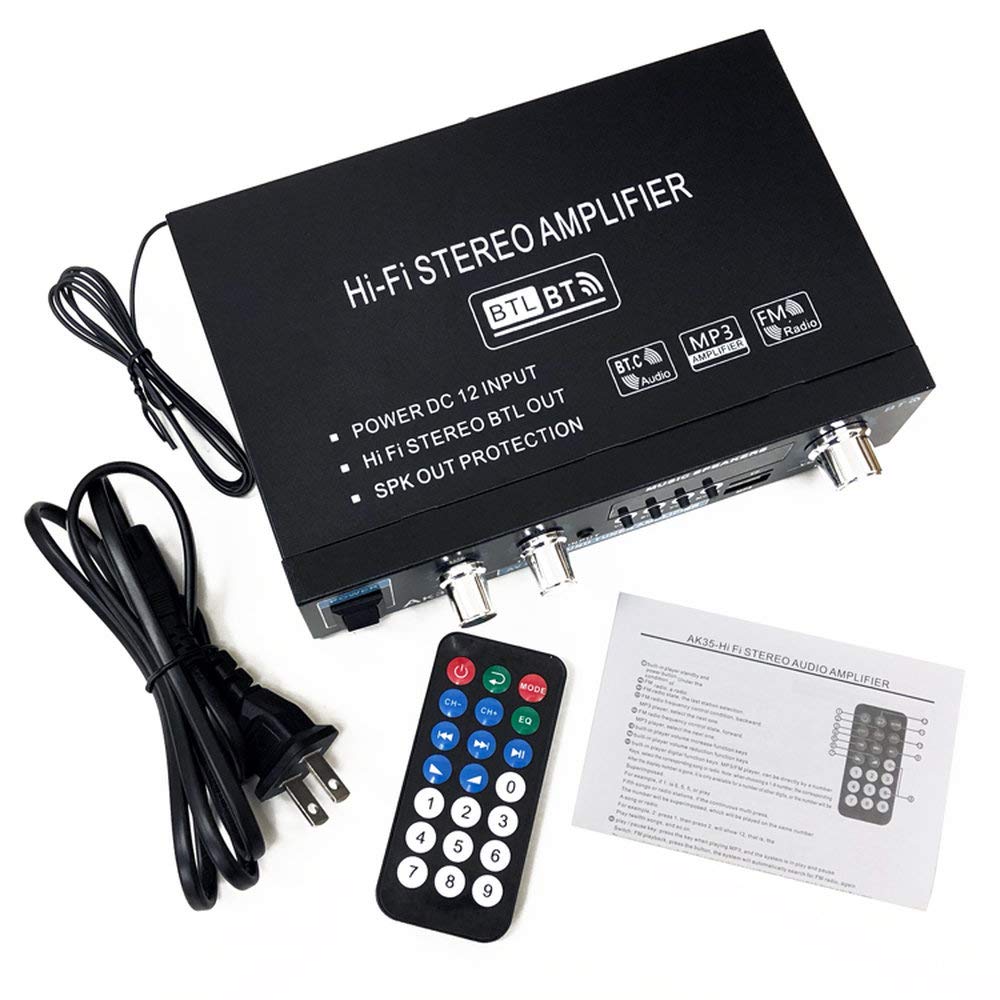 TATUM Audio Amplifier with 2ch Music Playback Stereo Small with Remote Control Bluetooth5.0 30W+30W USB/microSD Hi-Fi