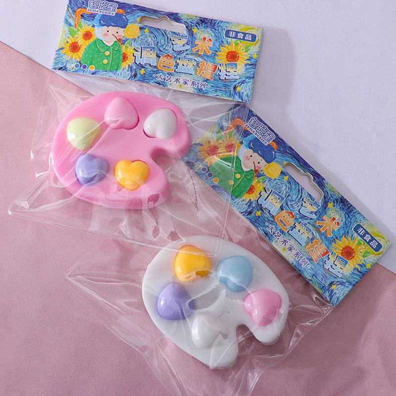 Милая мультяшная кошачья лапка, цветовая палитра, сжимаемые игрушки, мягкие игрушки для снятия стресса, мини-игрушки Kawaii с медленным отскоком, подарки на вечеринку