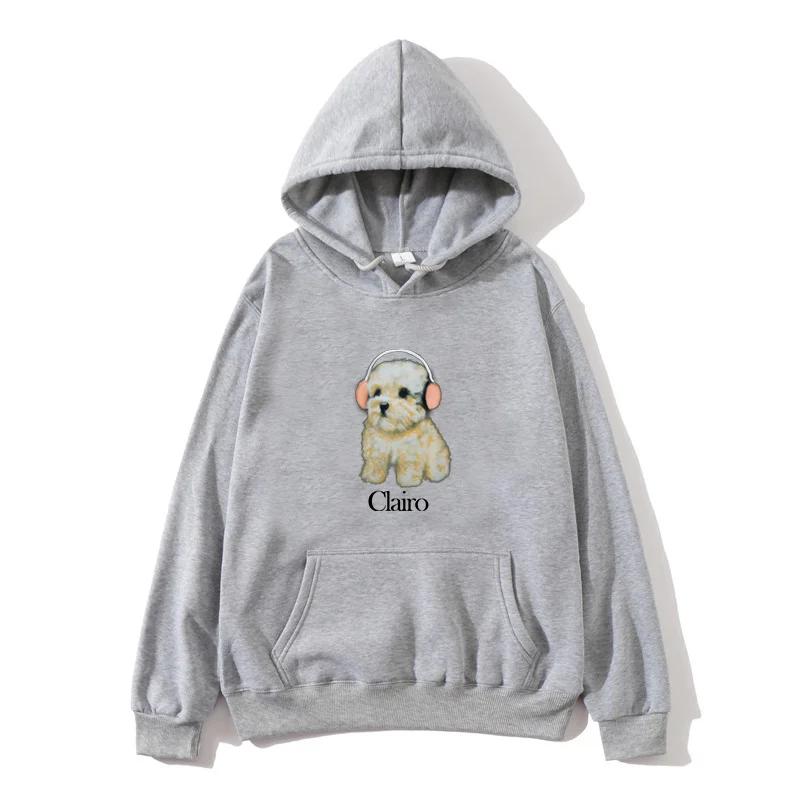 Clairo Men's and Women's Top Hooded Sweatshirts Fun Dog Pattern Clothes New Harajuku Fashion Hooded Hoodies Autumn Winter Pop
