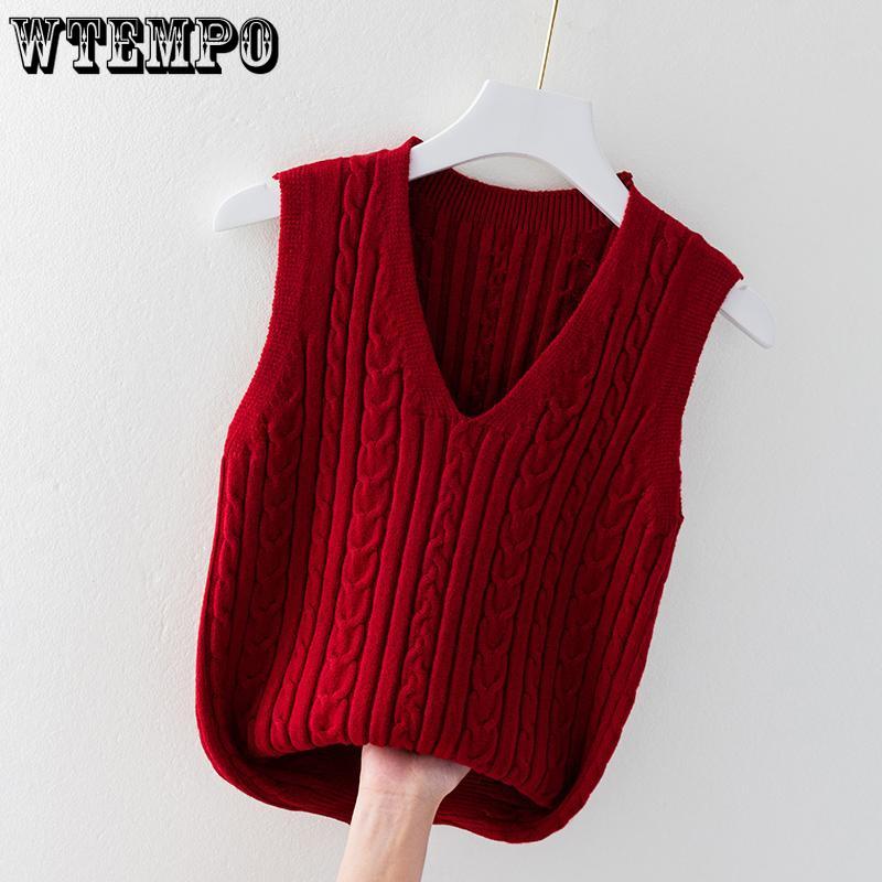 Women's Knitted Vest Spring and Autumn Winter Loose Sleeveless Knitted Sweater Tank Top for Women