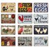 Metal Signs Fresh Eggs Fluffy Butt Hut Chicken Retro Tin Sign Vintage Funny Outdoor Wall Plaque Garden Farm Signs Coops Decor