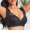 Кружевные бюстгальтеры для женщин больших размеров, бесшовное нижнее белье, пуш-ап, бюстгальтер с передней застежкой, бюстгальтер с фиксированной чашкой, кружевной топ для женщин