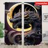 Классические 3D тисненые металлизированные шторы с принтом черного дракона, шторы с кулиской, украшение для дома, украшение для комнаты