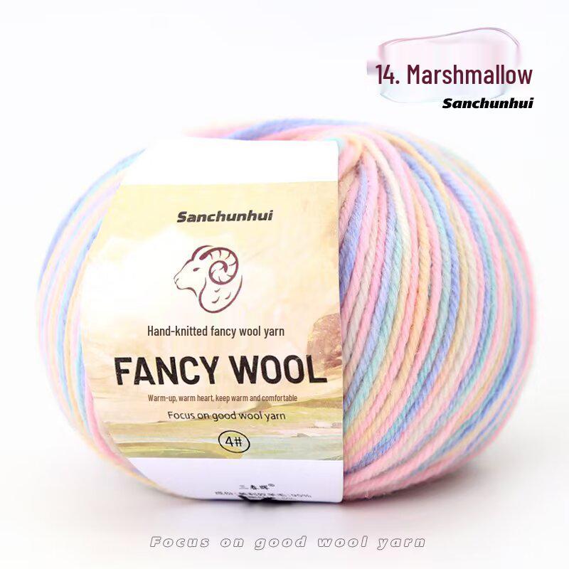 Handmade Rainbow Gradient Wool Yarn for DIY Knitting - Medium Thickness, Perfect for Children's Sweaters and Baby Projects