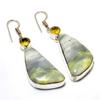 Ювелирные серьги из швейцарского зеленого опала с цитрином 925 пробы, посеребренные, 2,27 дюйма