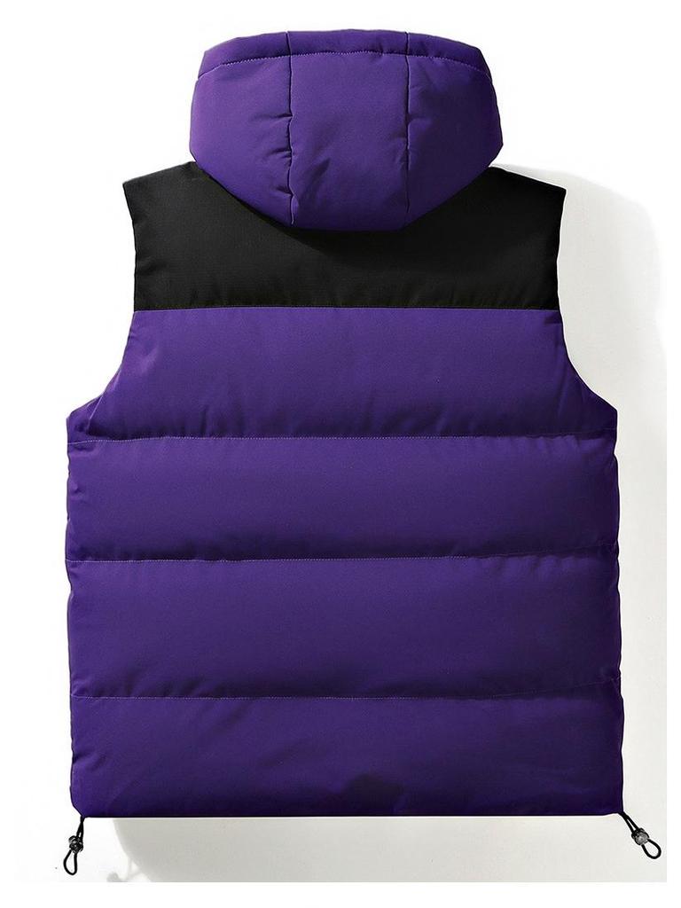 Мужской модный хлопковый жилет с капюшоном - Без рукавов, плотный и теплый для осени/зимы, унисекс.