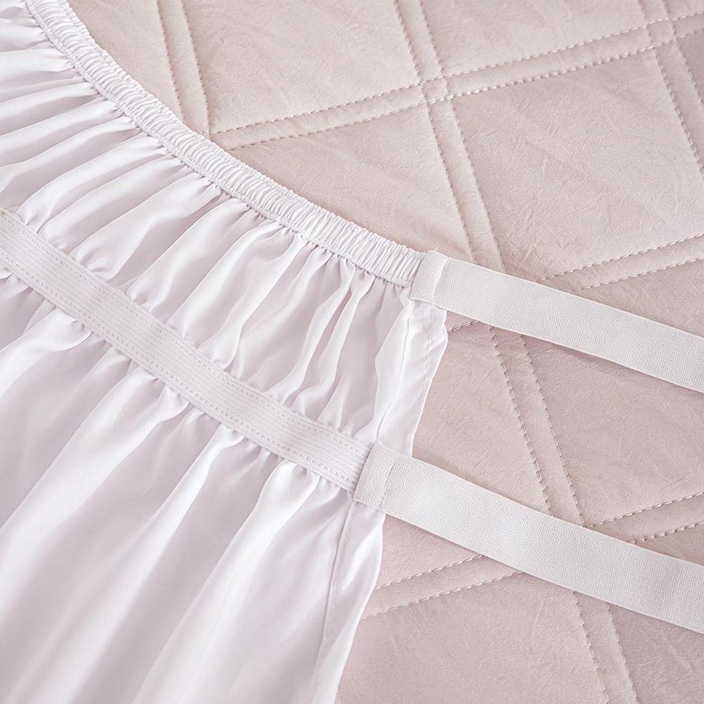 Wrinkle Resistant Tassel Bed Skirt Solid Color Bed Ruffles Wrap Bedding Accessory