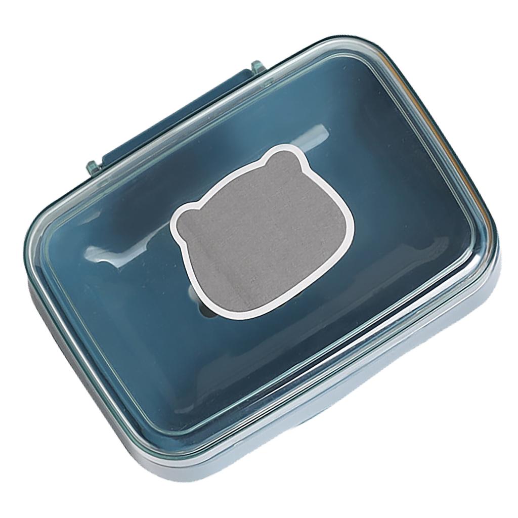 Мыльница Портативная Сливная Пластиковый Контейнер для Мыла с Крышкой для Дома Общежития Путешествий Синий