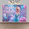 Beautiful Frozen Background with Ice Princess Design, Girls Party Decoration, Photo Background