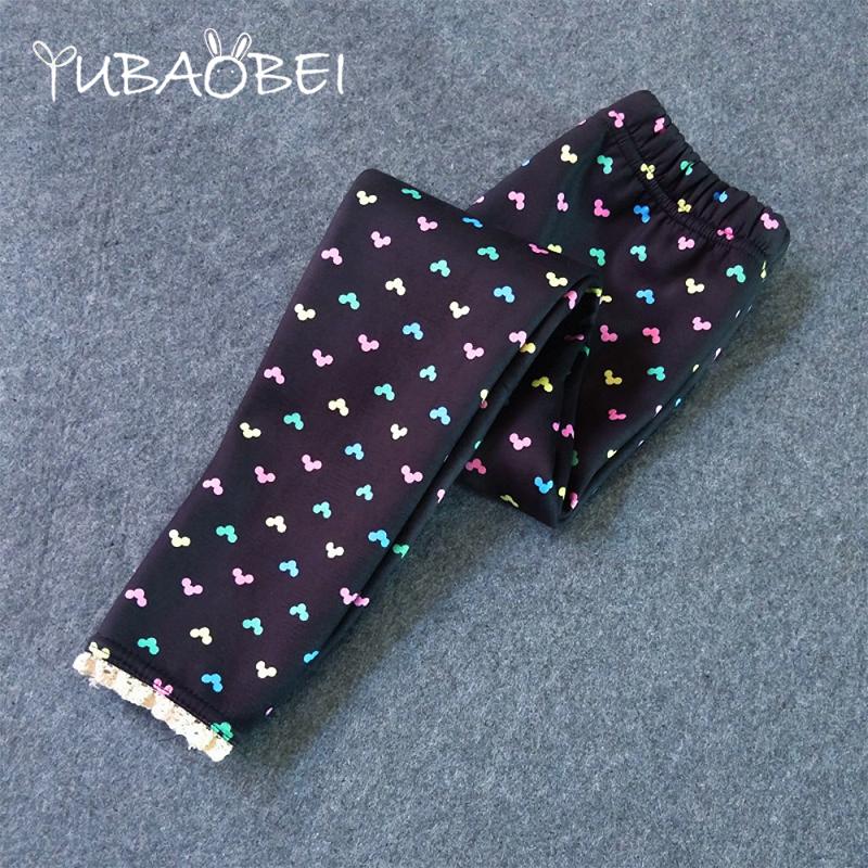 Леггинсы для девочек, красочные леггинсы с героями мультфильмов, бархатные брюки для девочек, кружевные теплые брюки для подростков