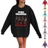 Women's Casual Fashion Long Sleeve Halloween Print Pullover Round Neck Sweatshirt