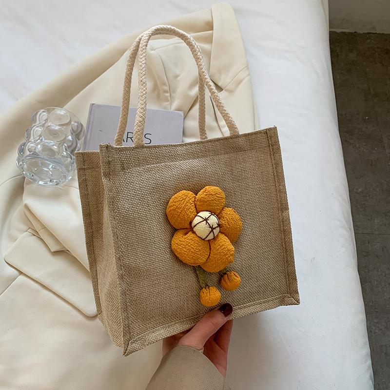 Симпатичные льняные студенческие сумки для риса для женщин, которые ходят на работу и обратно, чтобы хранить ланч-боксы и небольшие сумки для рук