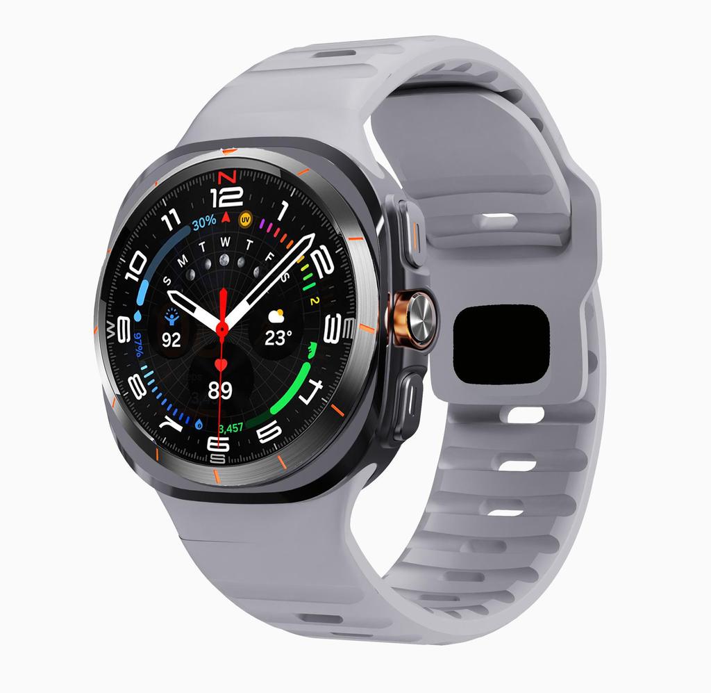 Совместимый силиконовый спортивный ремешок с обратной пряжкой для Samsung Galaxy Watch7 Ultra 47 мм