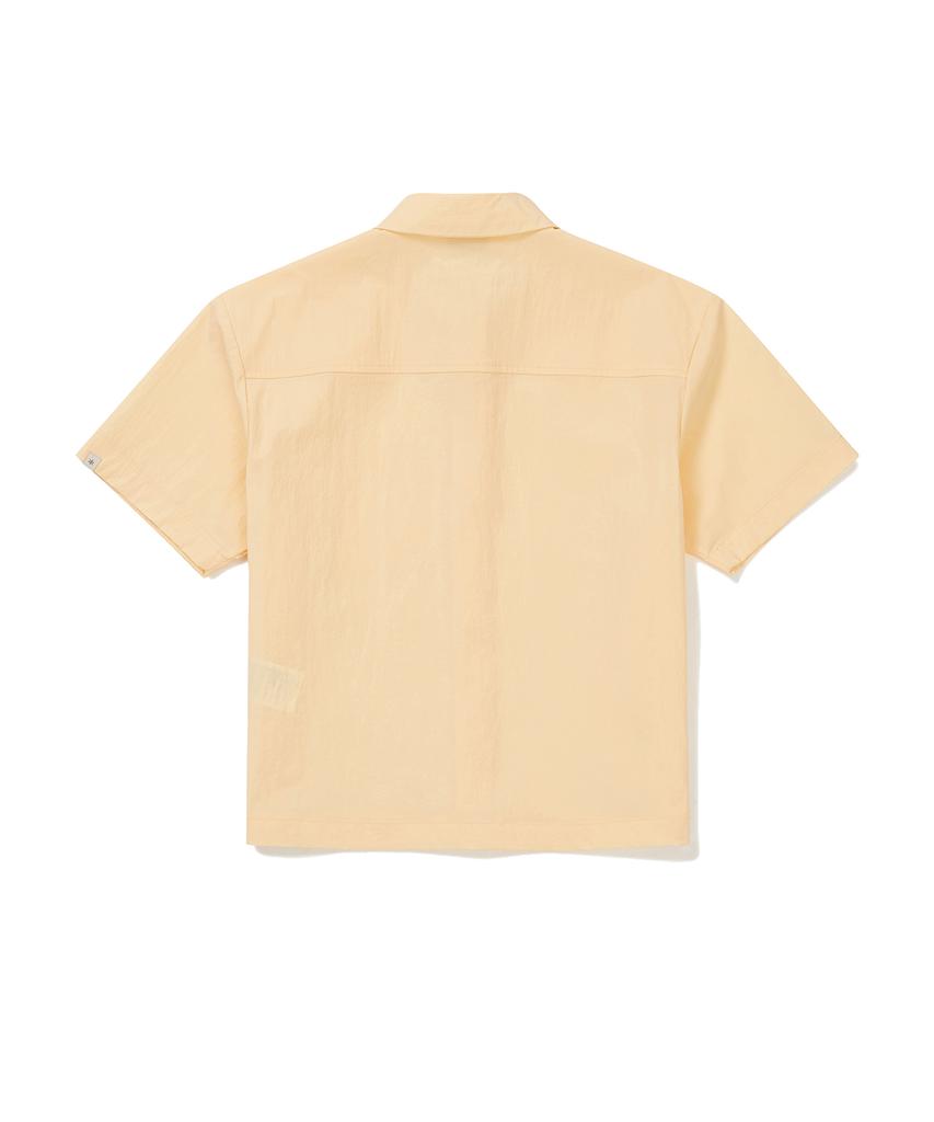 [Snowpeak] Root Women's Semi Crop Pocket Short Sleeve Shirt Luminous Yellow (S24MWRSH61)