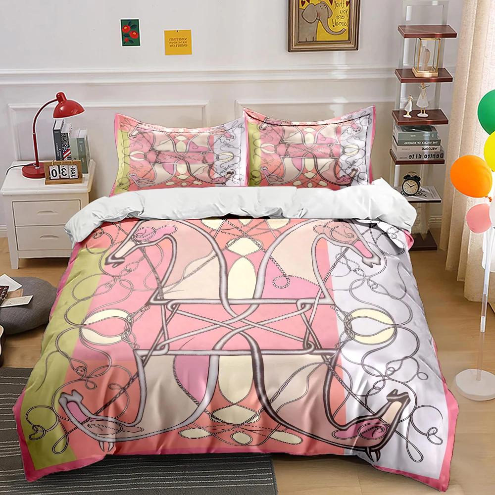 Постельное белье HD с принтом роскошной цепочки, пододеяльник 1 пододеяльник 2 наволочки, комплект постельного белья для взрослых и детей, роскошный для подарков