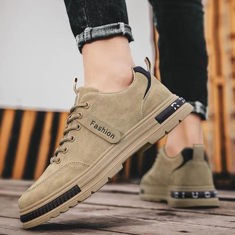 Мода 2024 года, осень, новые мужские кроссовки на шнуровке, повседневная обувь для улицы, износостойкая рабочая обувь для мужчин, рабочая защитная обувь Zapatillas Hombre