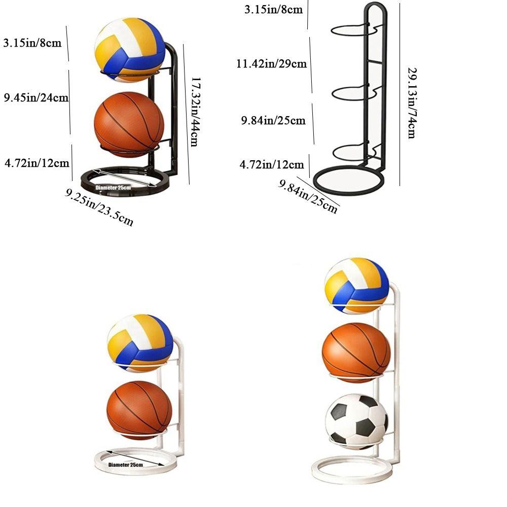 White Children Basketball Storage Rack Carbon Steel Football Display Rack Ball Placed Rack Home