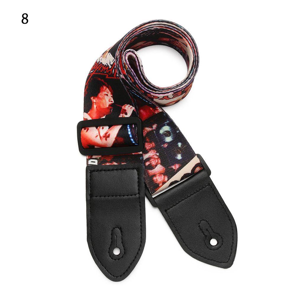 Профессиональный нейлоновый ремень для гитары с концами из ПУ-кожи, гитарные аксессуары, синий дизайн с подсветкой, ремень для гитары, ремень для бас-гитары