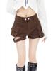 Summer Denim Shorts For Women 2024 Fashion Loose High-waisted Cargo Shorts Jeans Korean Spice Girl Simple Black Brown Sexy