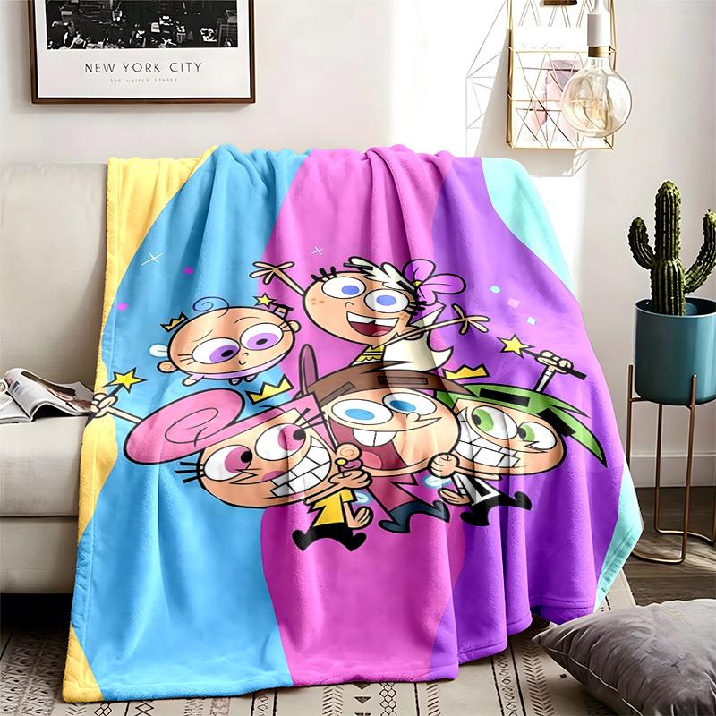 The Fairly OddParents Theme Blanket Suitable For The Sofa Camping And Travel Made Of Soft Flannel Material An Ideal Gift For Occasions Such As Birthda