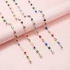 Цветные круглые кристаллы цепочка солнцезащитные очки цепочка ремешки шнурки металлическая цепь сращивание стиль цепочка очки подвесной держатель шнур шнурок
