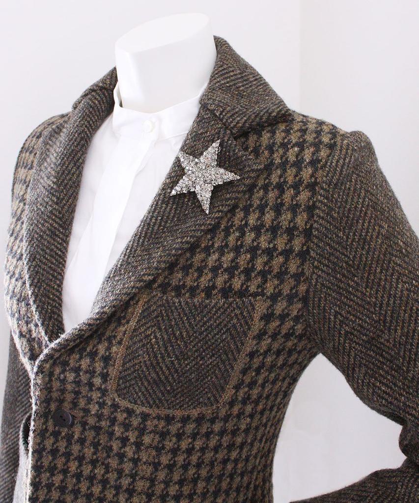 VINGTAINE Брошь Звезда Размер M Звезда Кристалл Черный бриллиант Джет [Вантен] BR-66 (черный)