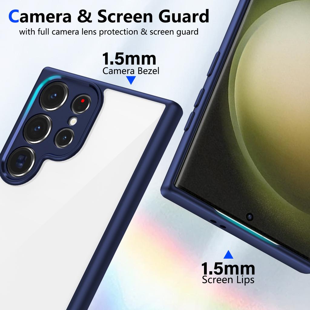 Чехол для Samsung Galaxy S23 Ultra Матовый Skin Touch Прозрачный PC + TPU Ударопрочная Задняя крышка телефона