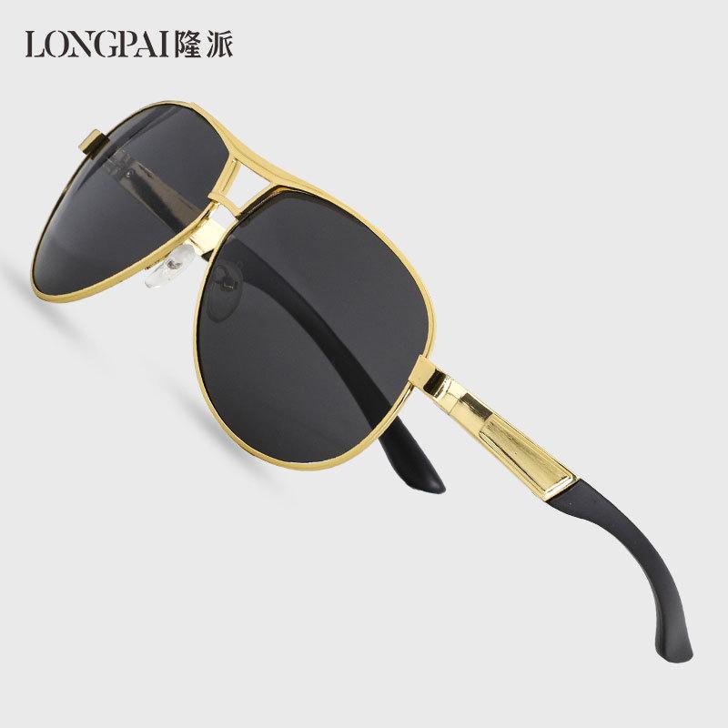 Солнцезащитные очки с металлической поляризацией, очки-жабы для путешествий на открытом воздухе, мужские солнцезащитные очки для вождения, очки в большой оправе в стиле ретро.