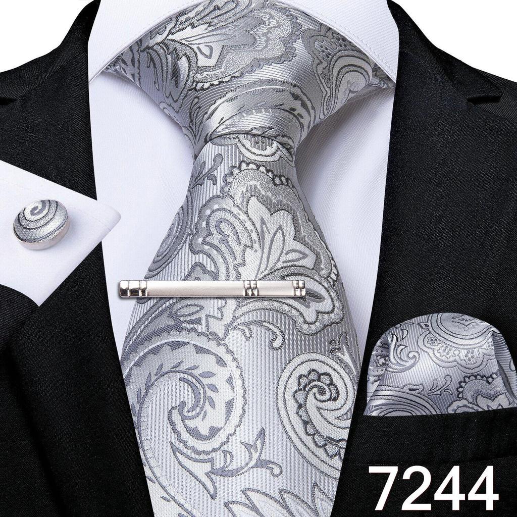 Набор для Мужчин: клетчатый галстук 8,5 см, клип и запонки в клетку