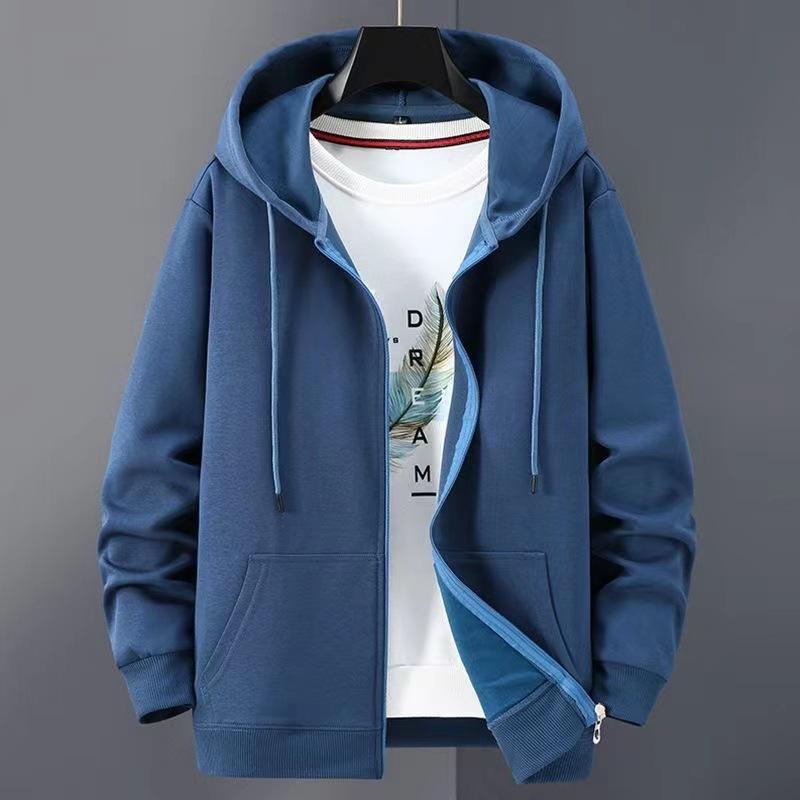 Autumn Men's Large Size Solid Color Hooded Sweatshirt