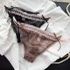 Женские летние милые сексуальные кружевные сетчатые стринги с низкой посадкой, прозрачное нижнее белье