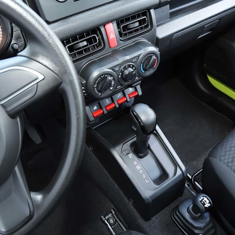 Декоративные наклейки на кнопки окна автомобиля из АБС-пластика для Suzuki Jimny 2019 года выпуска, аксессуары для интерьера, серебристые, с принтом из углеродного волокна