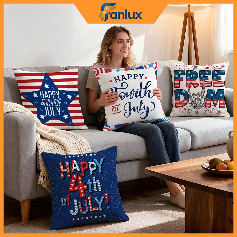 Holiday Independence Day Cushion Cover Pcs Decorative Covers Soft Cushion Case for Sofa Couch Decor x x Pillowcases