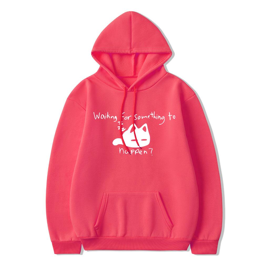 Манга в ожидании чего-то произойдет Омори толстовка с принтом кота забавные толстовки для любителей кошек Harajuku аниме графические толстовки унисекс