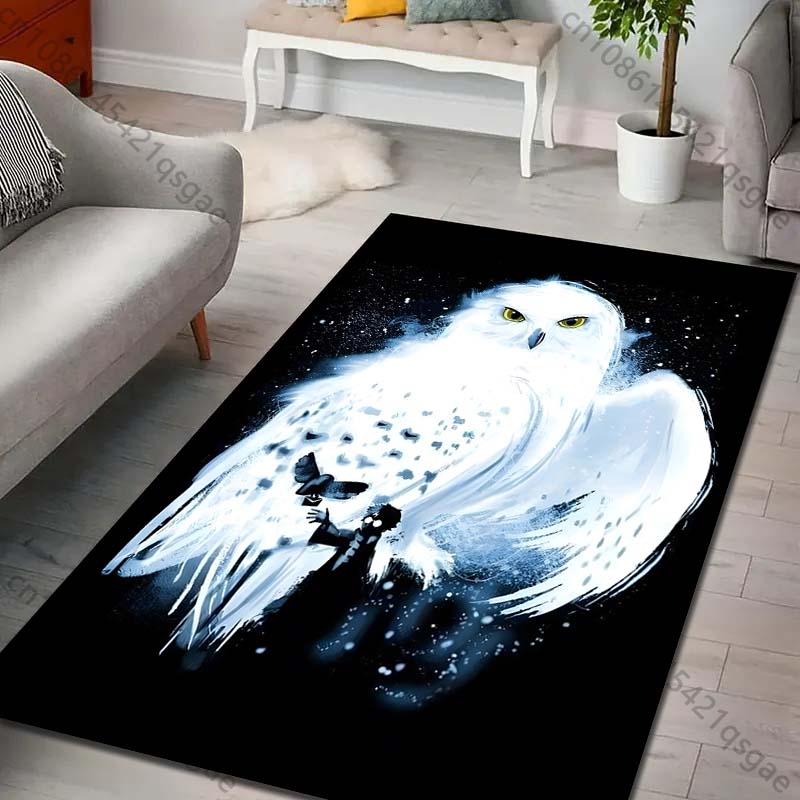 Magic Academy Owl Print Rug Carpet for Living Room Children Bedroom Mat Sofa Doormat Floor Rug Home Decor Anti Slip Mat for Gift