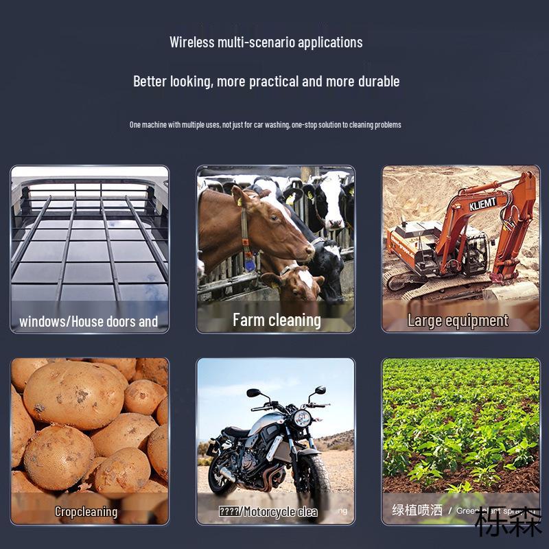 Портативная беспроводная автомойка высокого давления с литиевой батареей