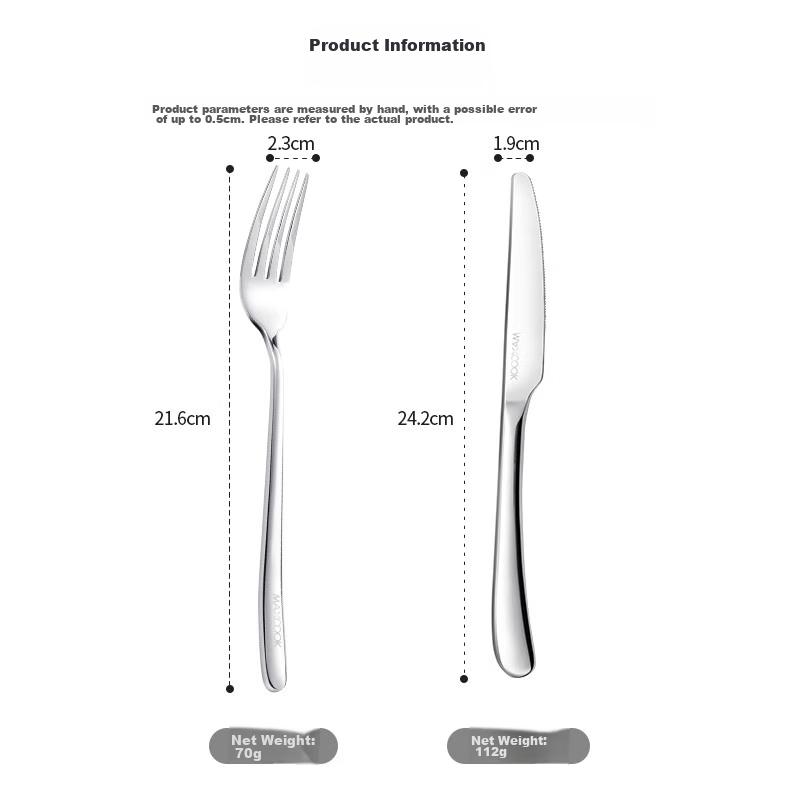 MAXCOOK 304 Stainless Steel Knife And Fork Set, Cutlery Two-Piece Set, Western Tableware MCGC352