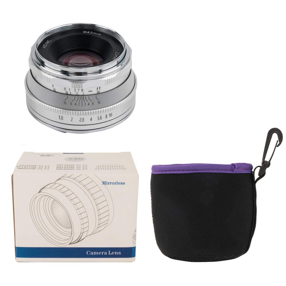 Pergear 25mm Replacement Lens for Fujifilm Camera Replacement Lens Bright Bokeh Perfect for Portrait Landscape Fuji Camera XM2 Compatible with F1.8