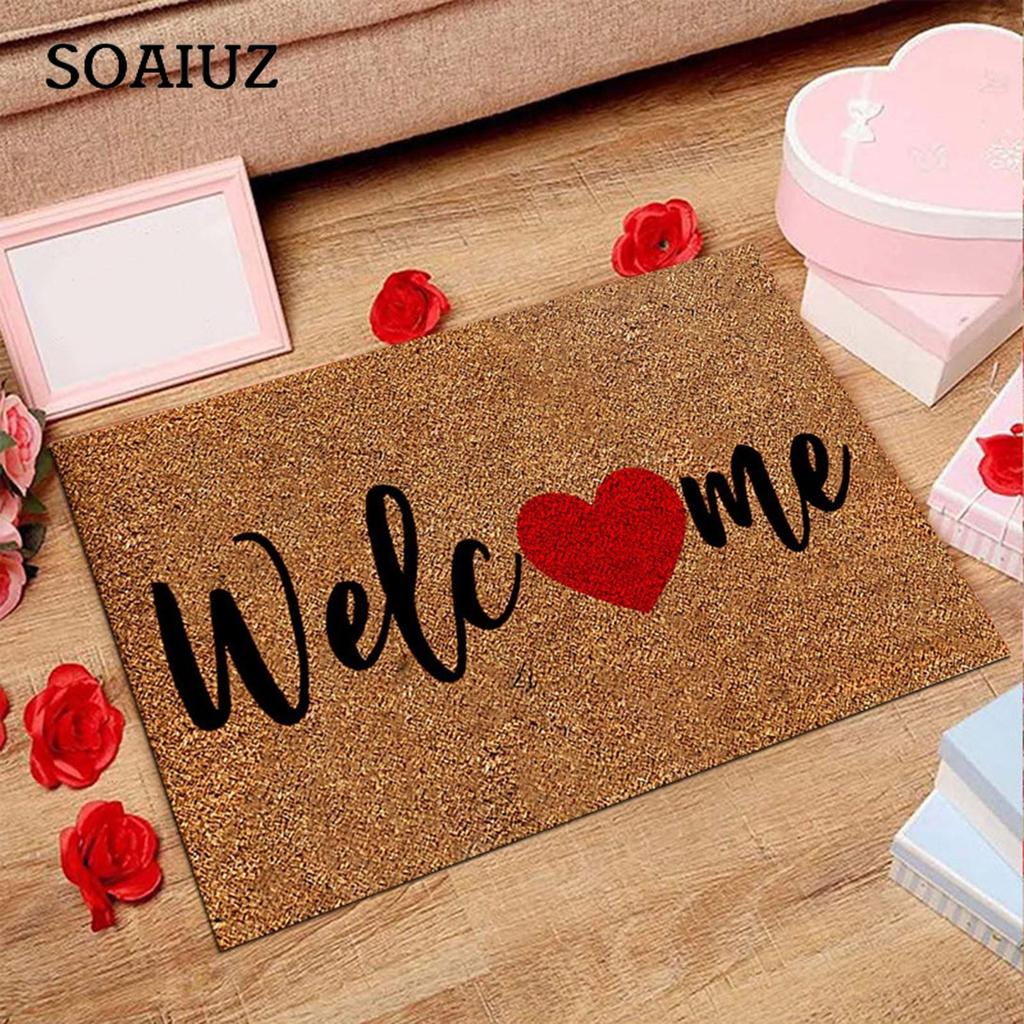 Дверной коврик на День святого Валентина, передняя дверь, уличный приветственный коврик, забавный дверной коврик, домашний нескользящий коврик, украшение