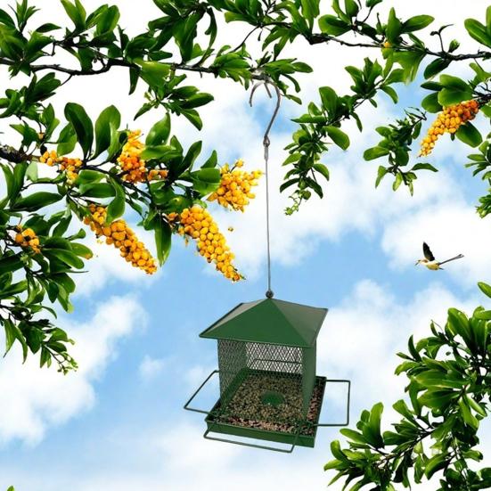 Металлическая кормушка для птиц для улицы, подвесная железная кормушка для диких птиц, защищающая от белок, для сада, двора, украшения заднего двора