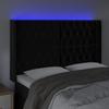 LED Headboard in Black 147 x 16 x 118 128 cm Velvet