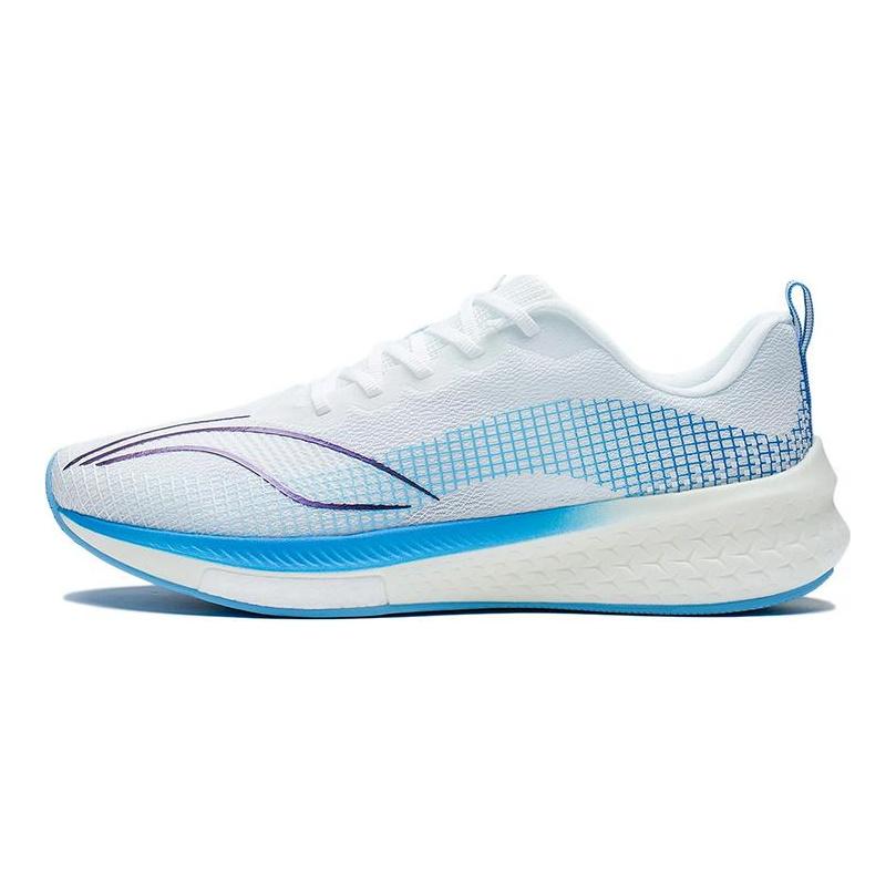 Li Ning Red Hare 5 Pro Тканевая амортизация Нескользящая Износостойкая Низкие Беговые Кроссовки Мужские Бело-Синие ARMS003-10