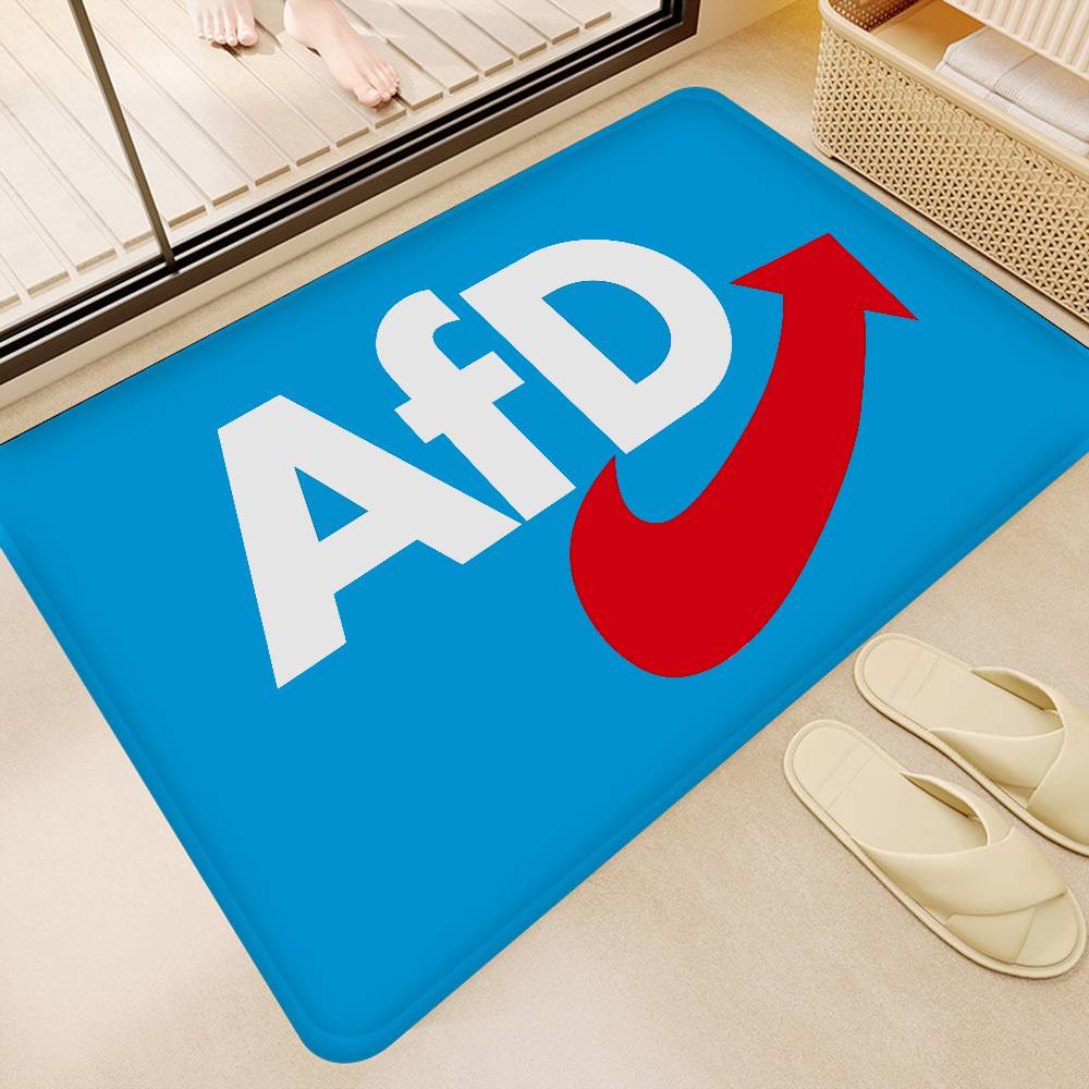 Политический логотип AfD Коврики для комнаты Противоскользящие Впитывающие воду Длинная полоса Подушка Коврик для спальни Бытовые ковры